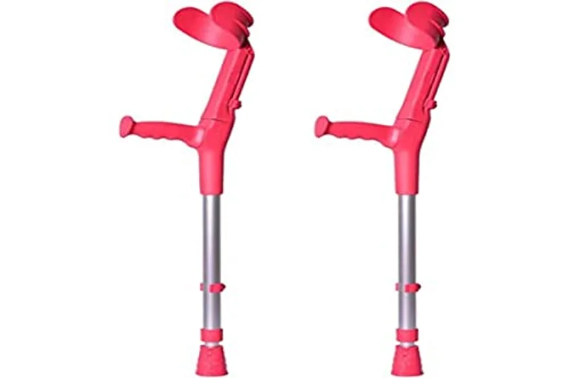 4. Forta Muletas 2 unidades Rojo Coral — Codo Birregulables Infantiles