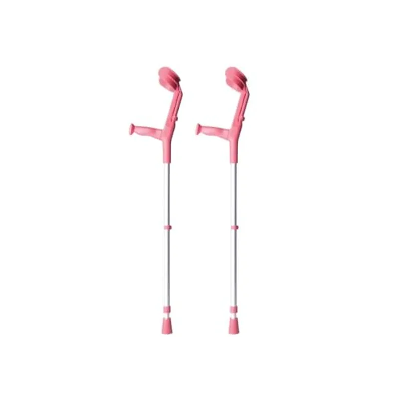 2. Muletas 2 unidades Rojo Coral — Aluminio con Doble Regulación (Pack Ahorro)