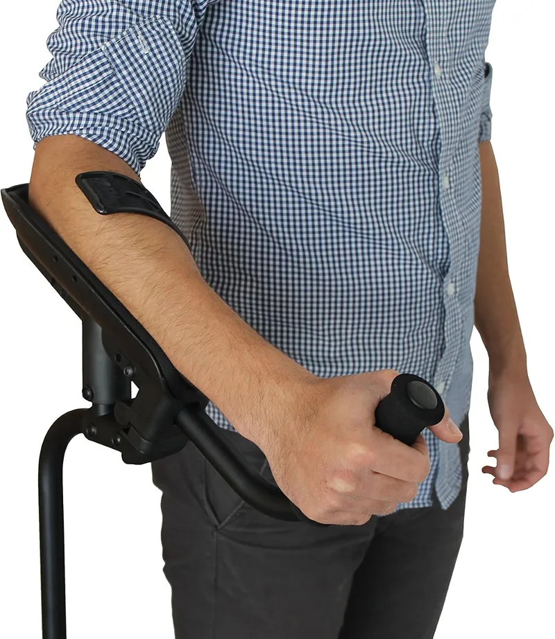 Muleta ergonómica de antebrazo regulable con puño moldeado y cinta flexible
