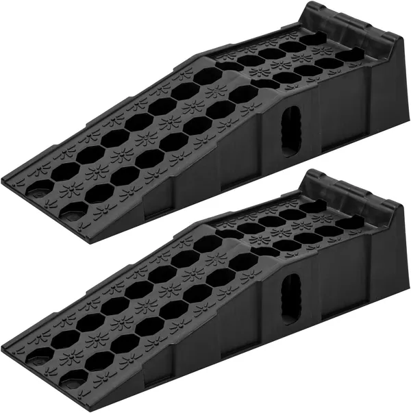 Dos rampas de servicio de plástico resistente para taller y garaje