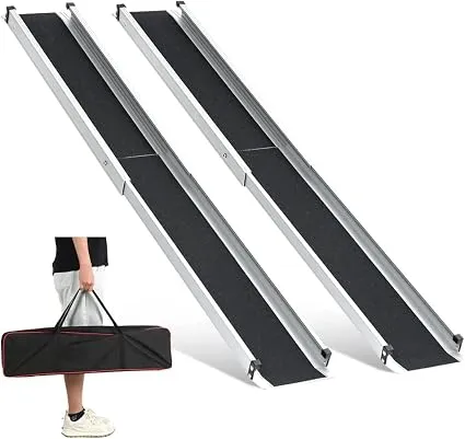Rampa telescópica extensible de 120 a 213 cm para sillas de ruedas