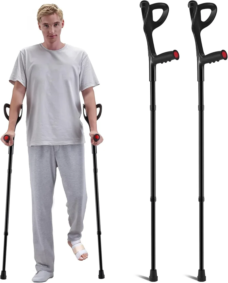Muletas de antebrazo plegables de aluminio con altura ajustable