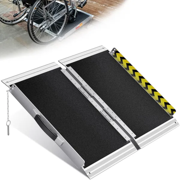 Rampa plegable antideslizante de 61 cm para silla de ruedas