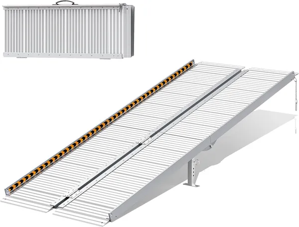 Rampa plegable de aluminio extra ancha de 183 cm para silla de ruedas