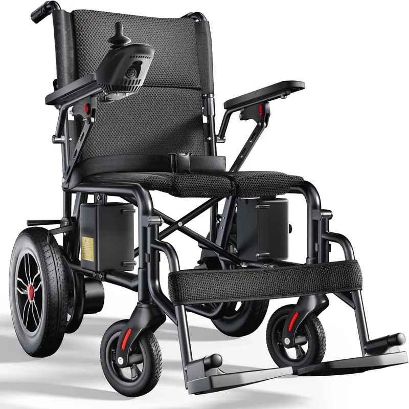 HomyKing Silla de Ruedas Eléctrica Plegable Para Mayores, Travel