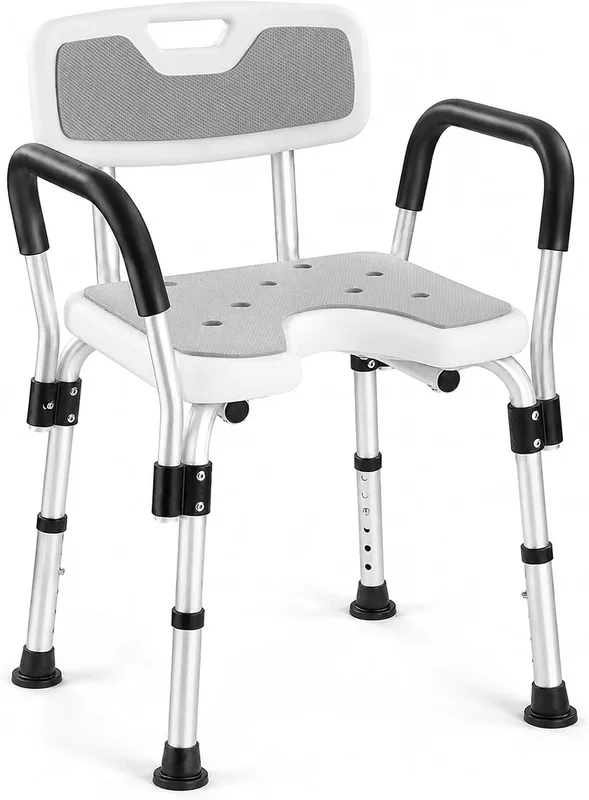 Silla de ducha en U ajustable para mayores