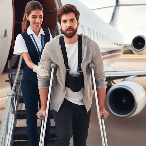 Viajar con muletas en avión